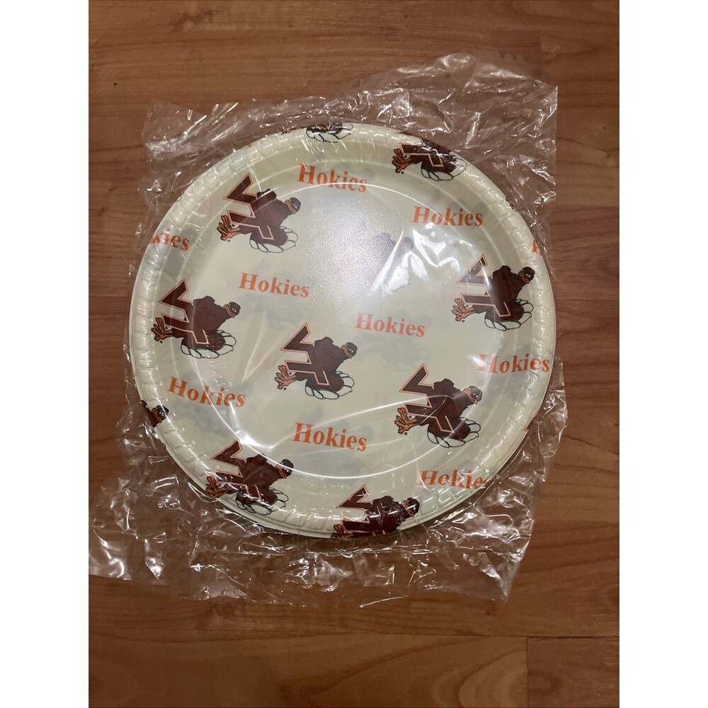 Virginia Tech VT Hokies 12 Reusable 9.5" Plastic Plates Round